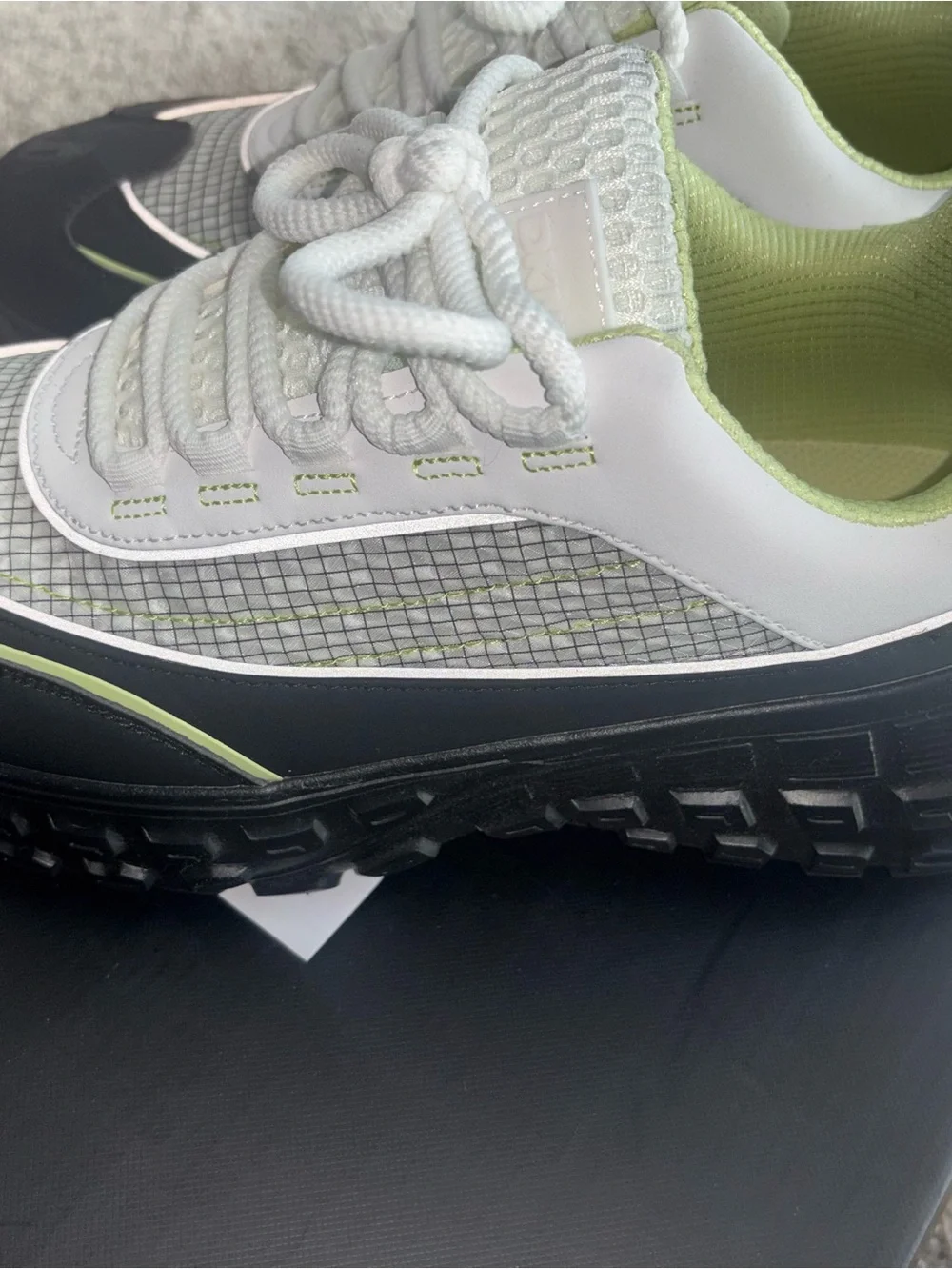 DKNY Black and White Sneakers with Lime Accents